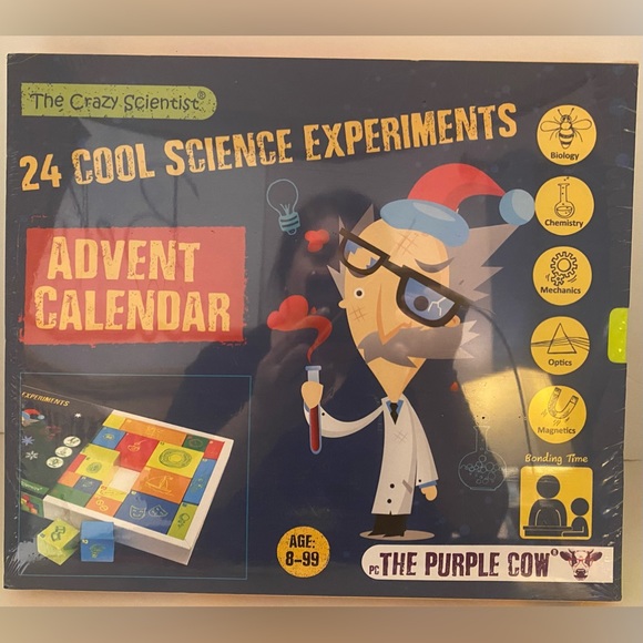 The Purple Cow Crazy Scientist Advent Calendar Daily Experiments - Picture 1 of 2